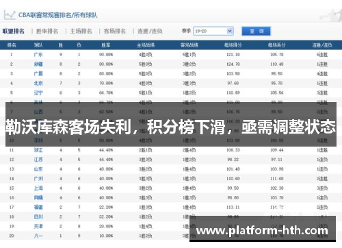 勒沃库森客场失利，积分榜下滑，亟需调整状态